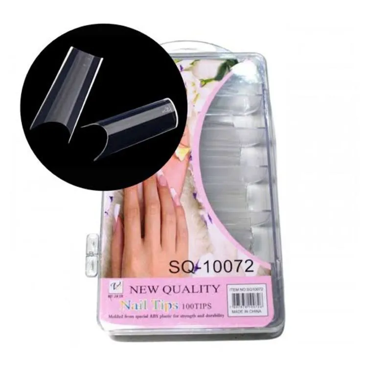 Kit 100 unhas postiça TIPS transparente - Naluna makeup