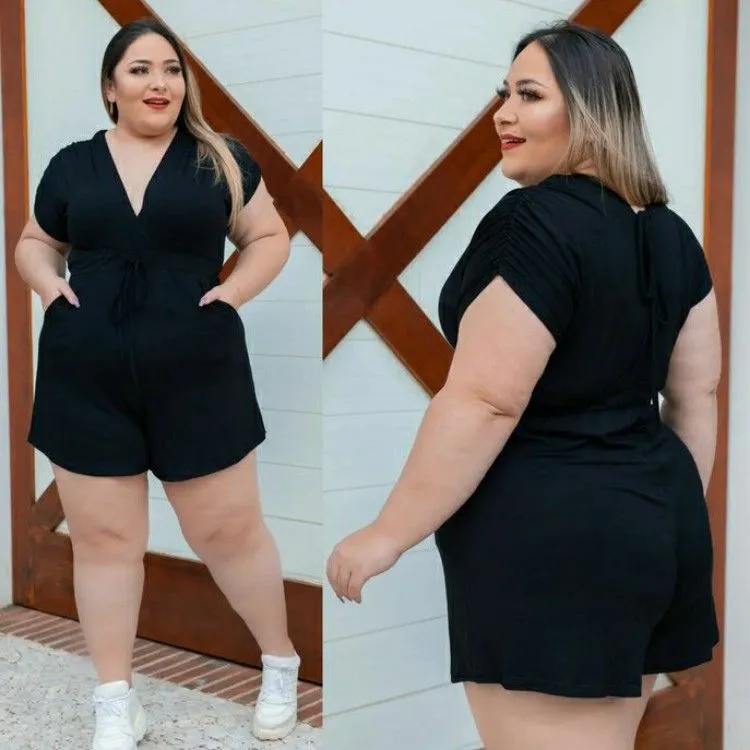 Macaquinho PLUS SIZE veste até tamanho 50 - Naluna Modas