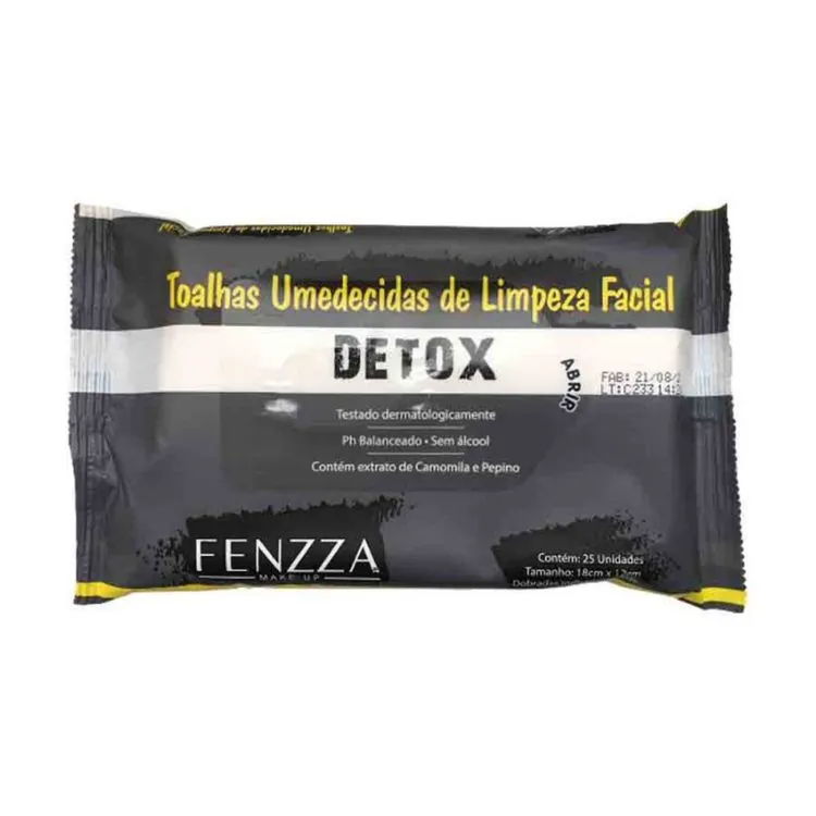 Lenço umedecido Detox Limpeza Facial Fenzza - Naluna Makeup