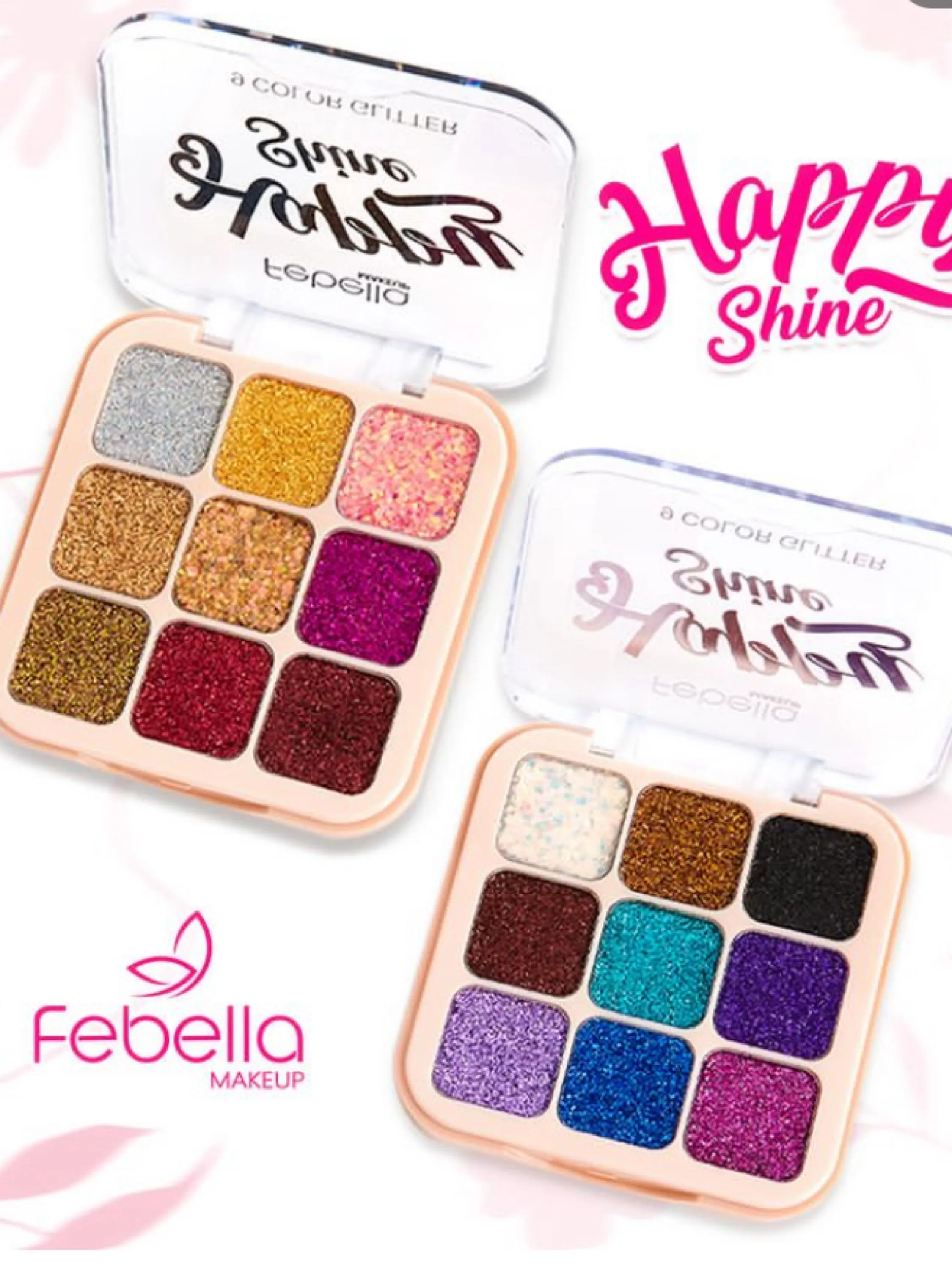 Kit c/6 Paleta Glitter Febella - Naluna Makeup