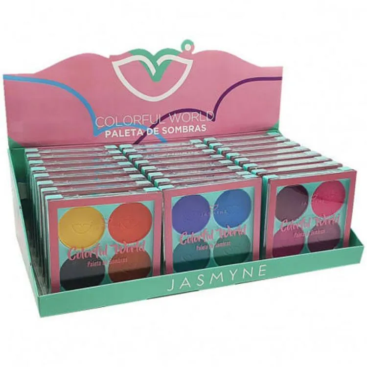 Box Quarteto de Sombra Colorful World Jasmyne C/24 - Naluna Makeup