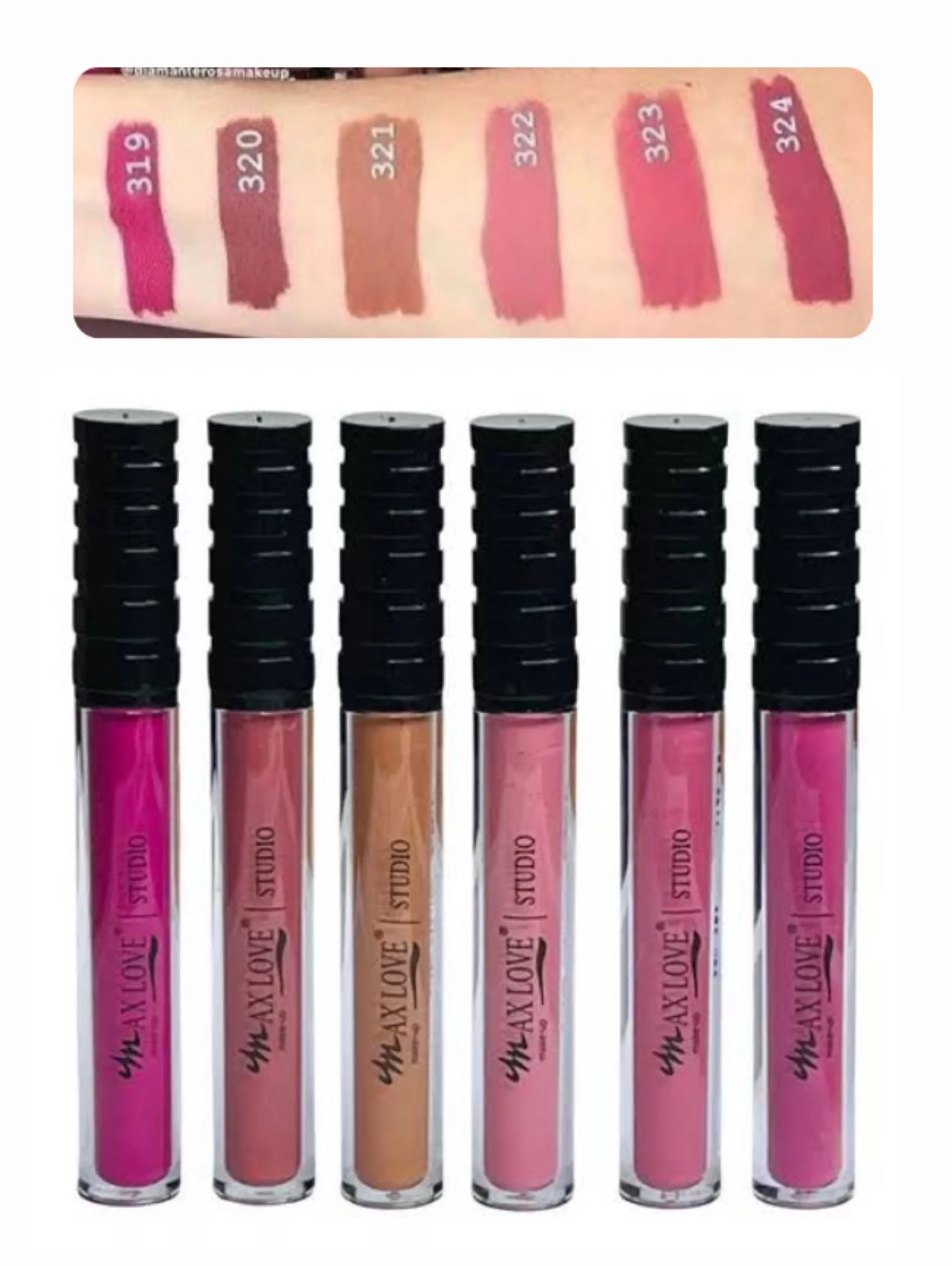 Kit c/6 Batom líquido Matte Max Love 319-324 - Naluna Makeup