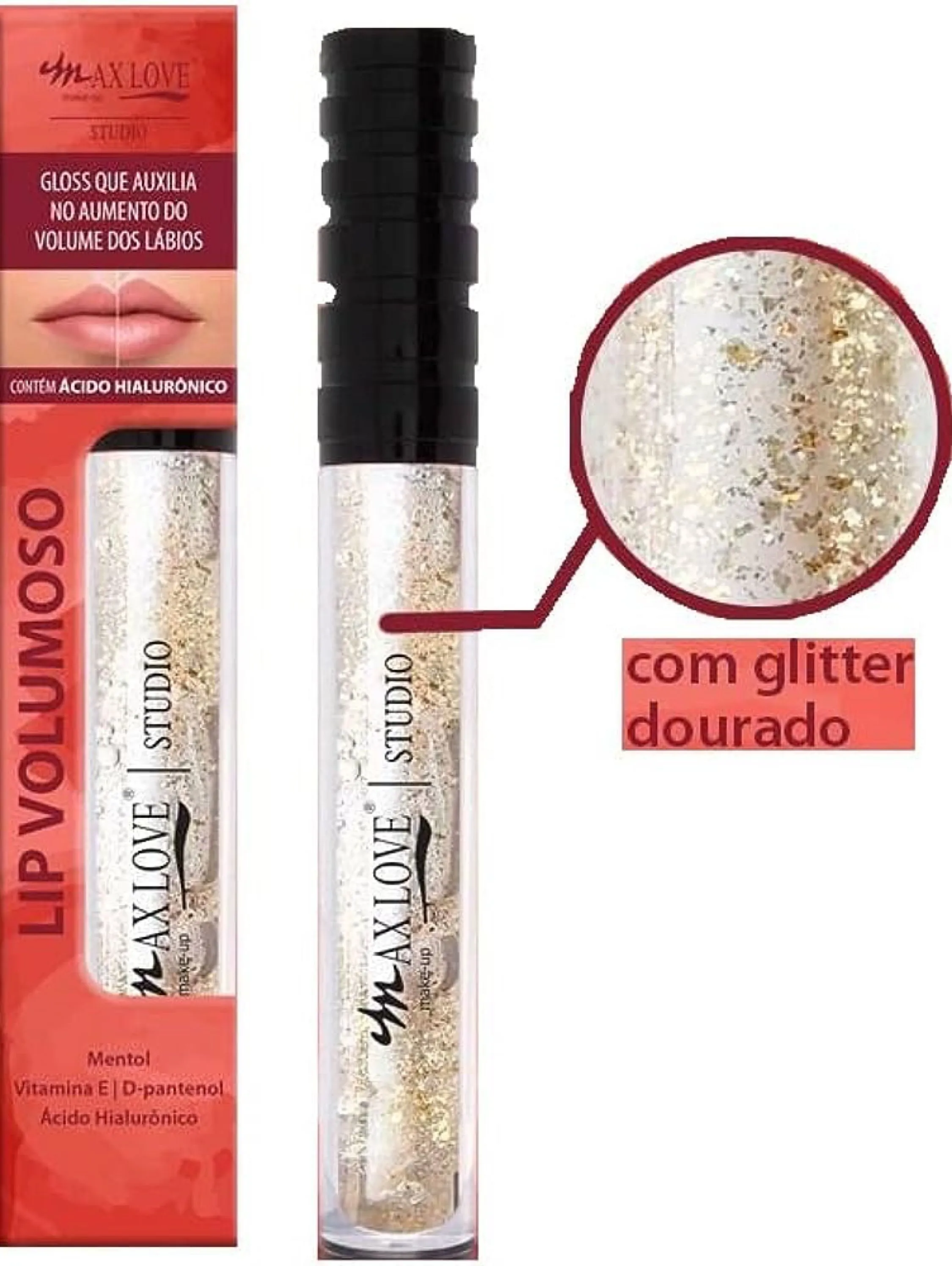 Gloss Lip volumoso cor 19 Max Love - Naluna Makeup