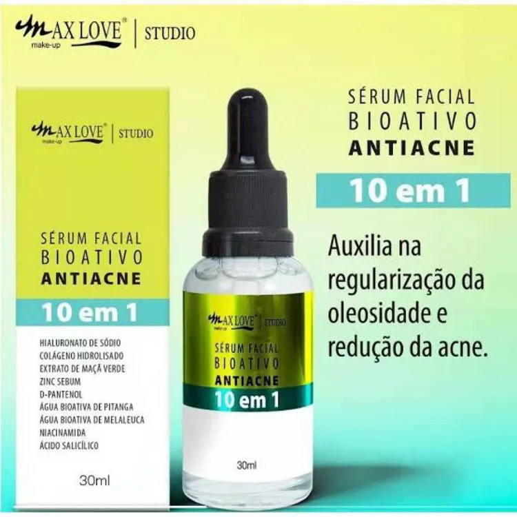 Sérum facial bioativo Antiacne Max Love - Naluna Makeup