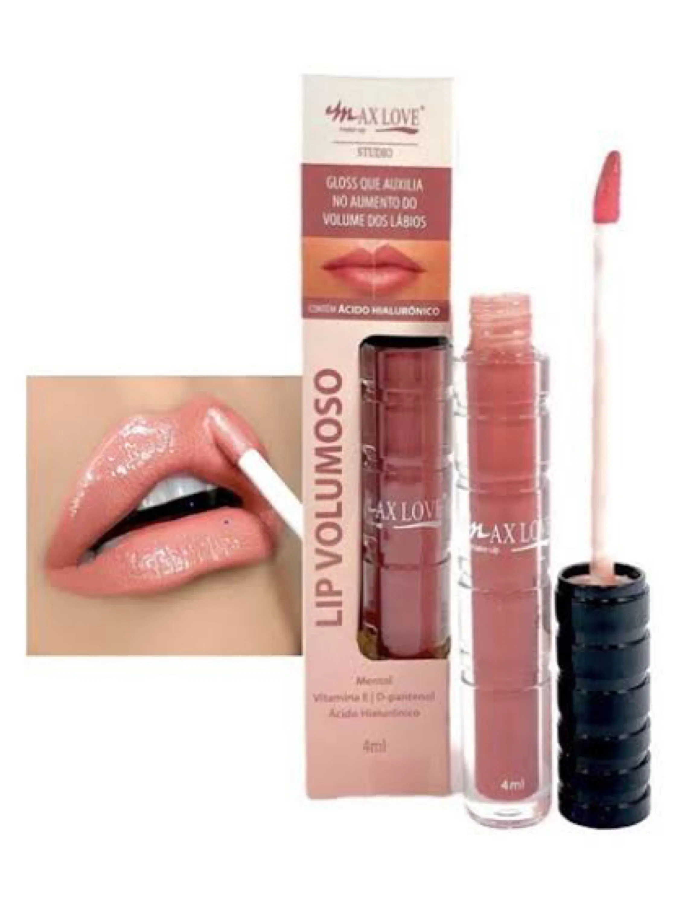 Gloss Lip volumoso cor 12 Max Love - Naluna Makeup