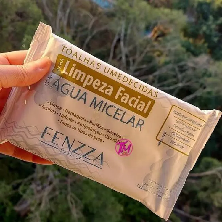 Lenço demaquilante com Água Micelar Fenzza - Naluna Makeup