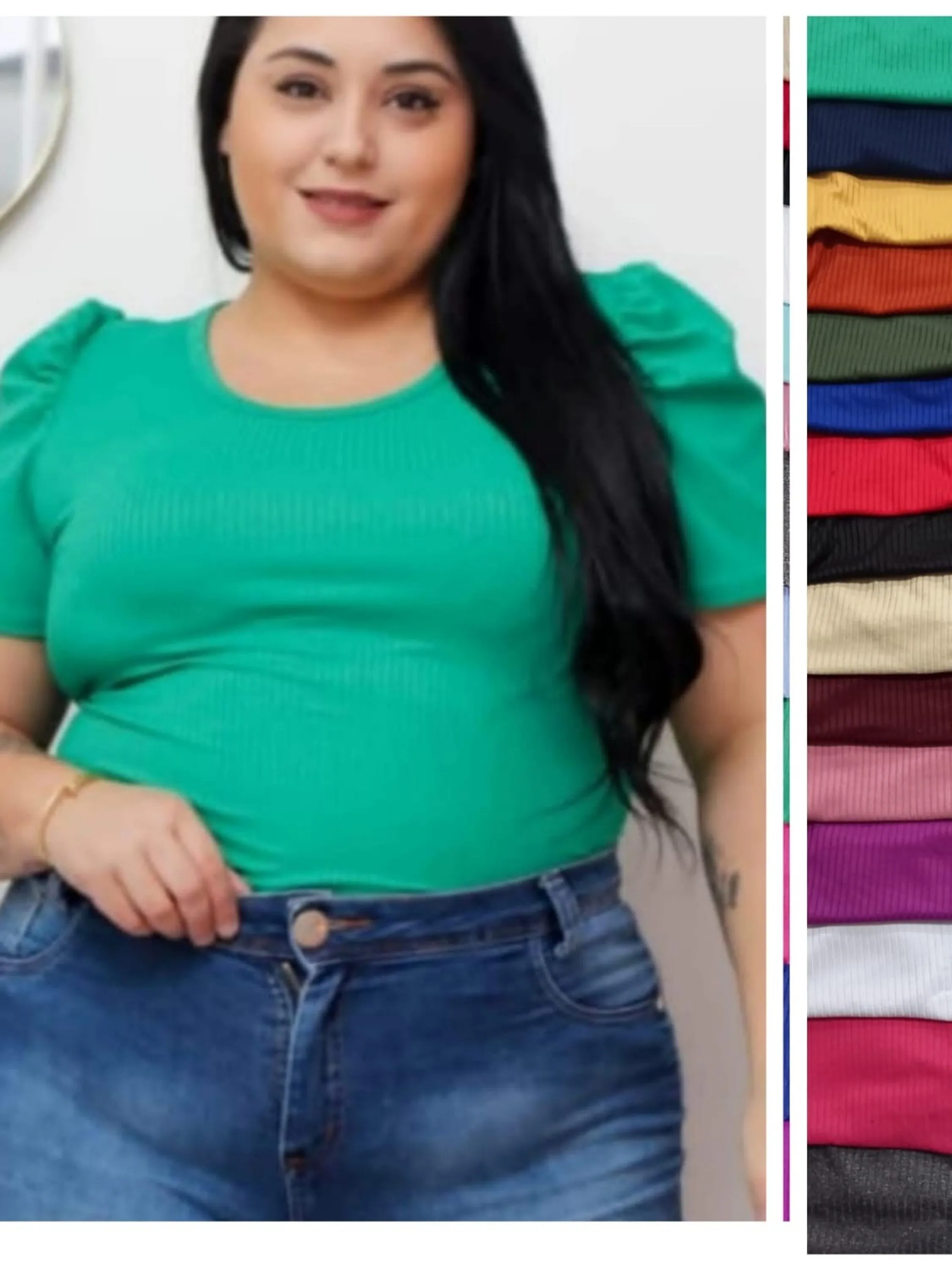 Blusa básica Plus Size Princesa - Naluna Modas