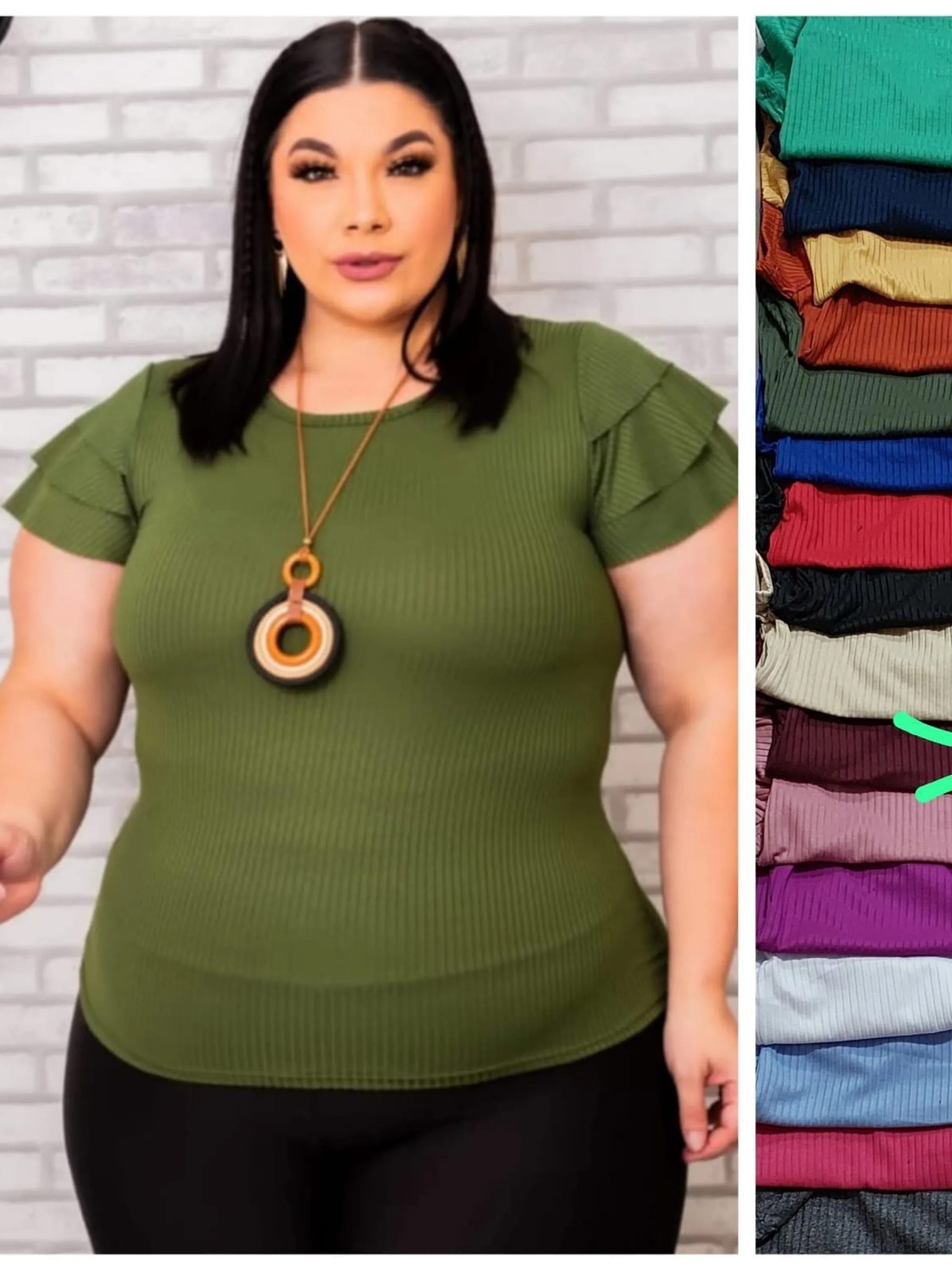 Blusa básica Plus Size Três Marias  - Naluna Modas