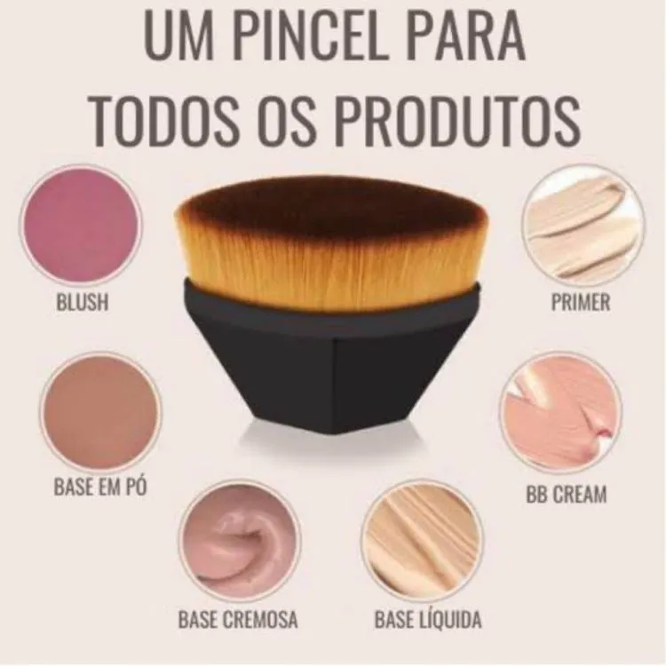 Pincel hexagonal blogueira - Naluna Makeup