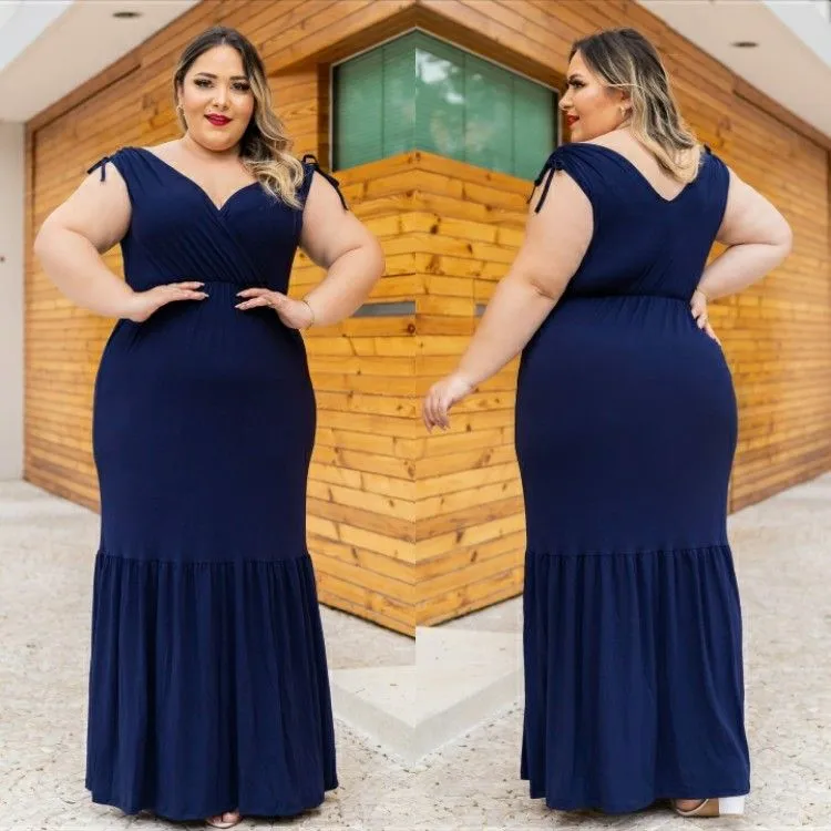 Vestido PLUS SIZE Emily veste até tamanho 50 - Naluna Modas