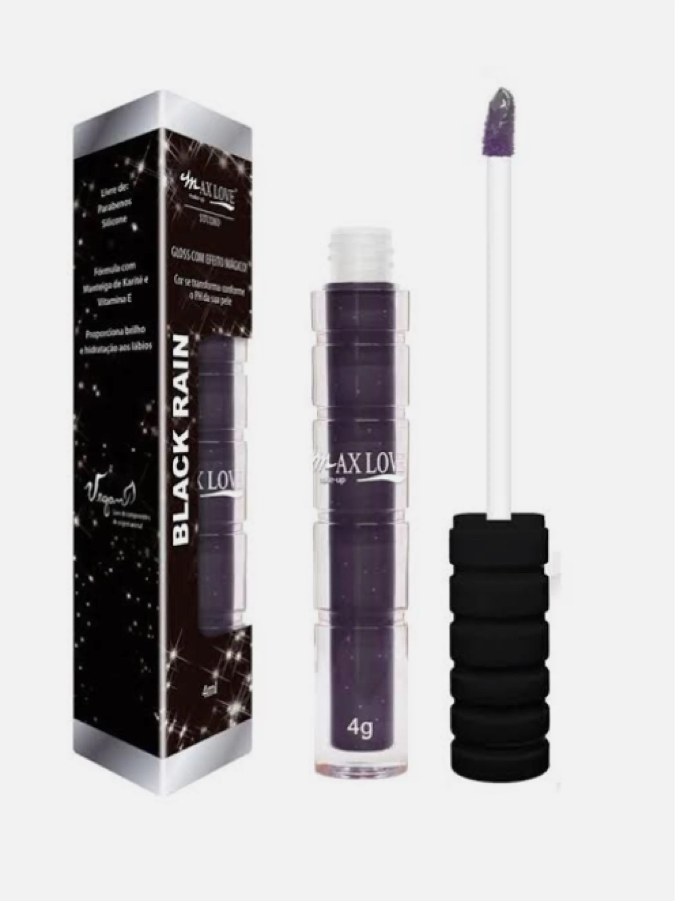 Gloss Lip volumoso Preto Mágico Max Love - Naluna Makeup