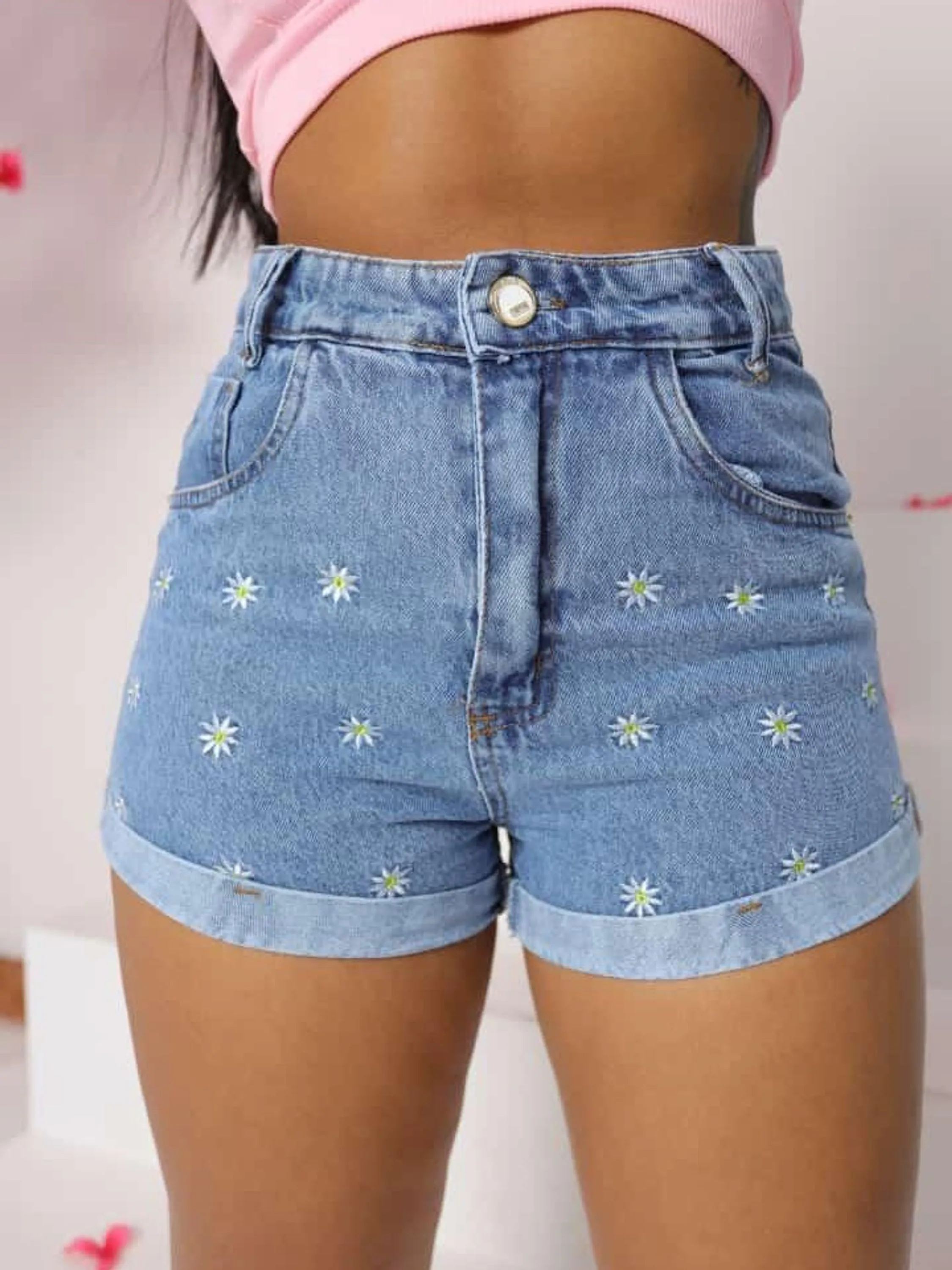 Short flor branca