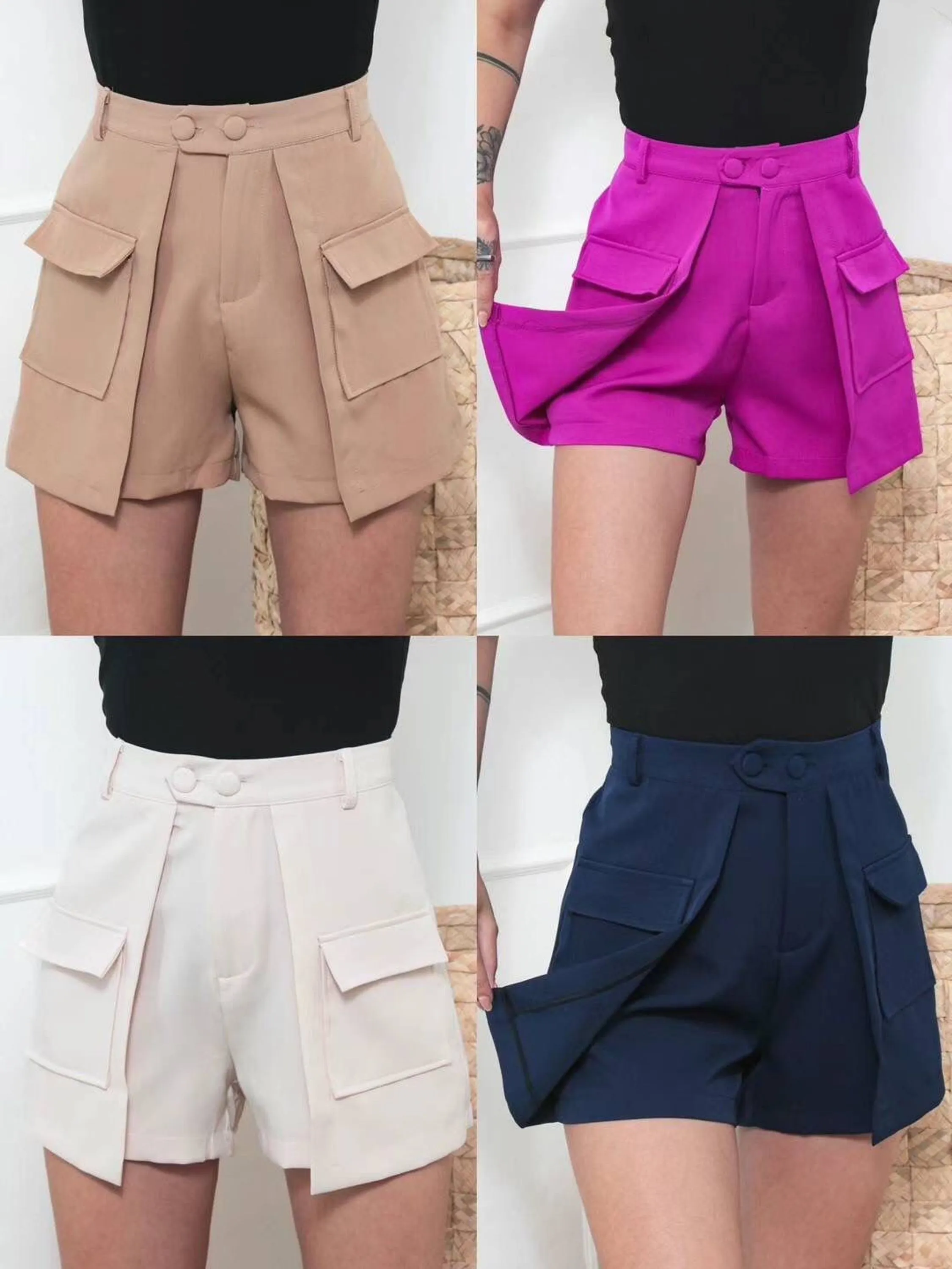 Shorts alfaiataria cargo