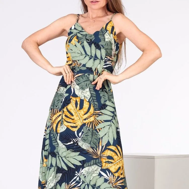 Vestido longo estampa floral