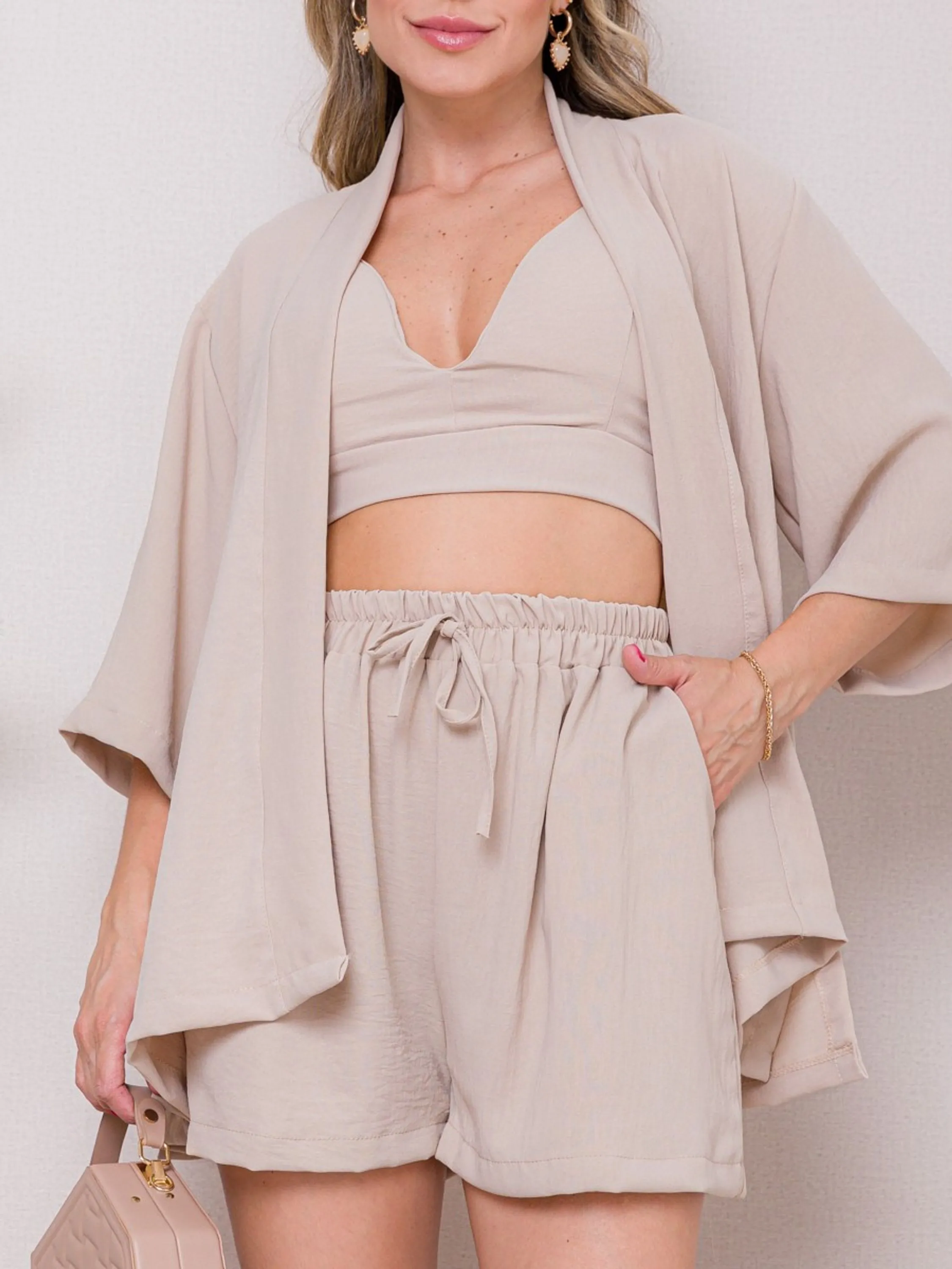 Conjunto kimono 3 peças