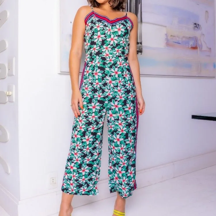 macacão estampa floral Midi