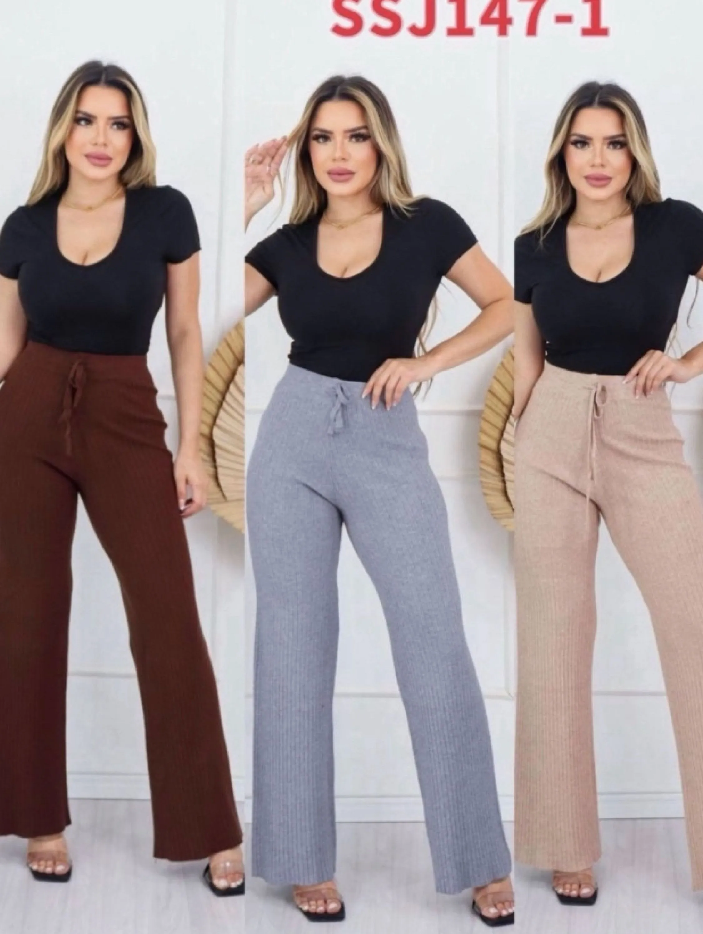 Calça pantalona de modal importado