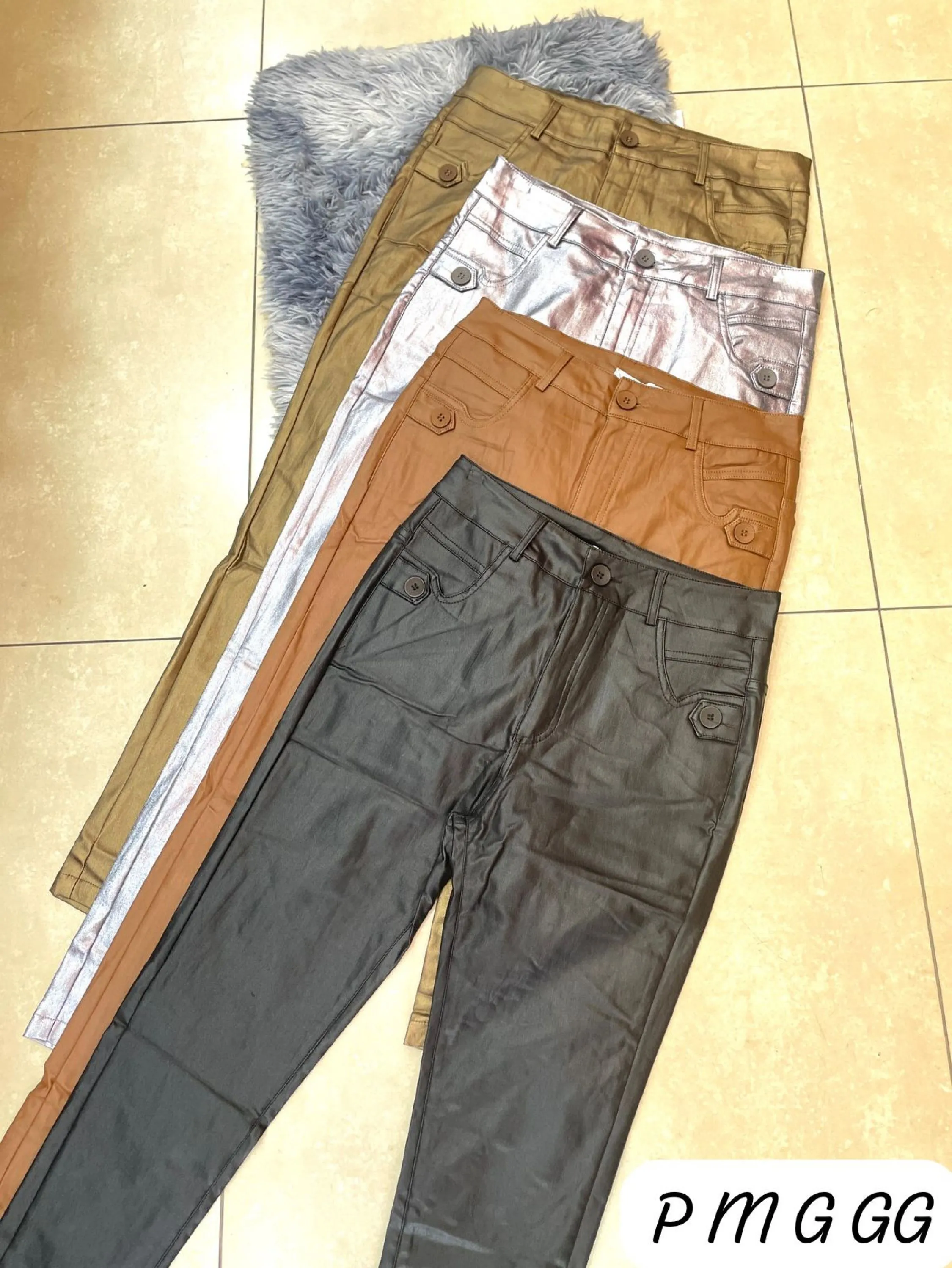 calça resinada com lycra importado