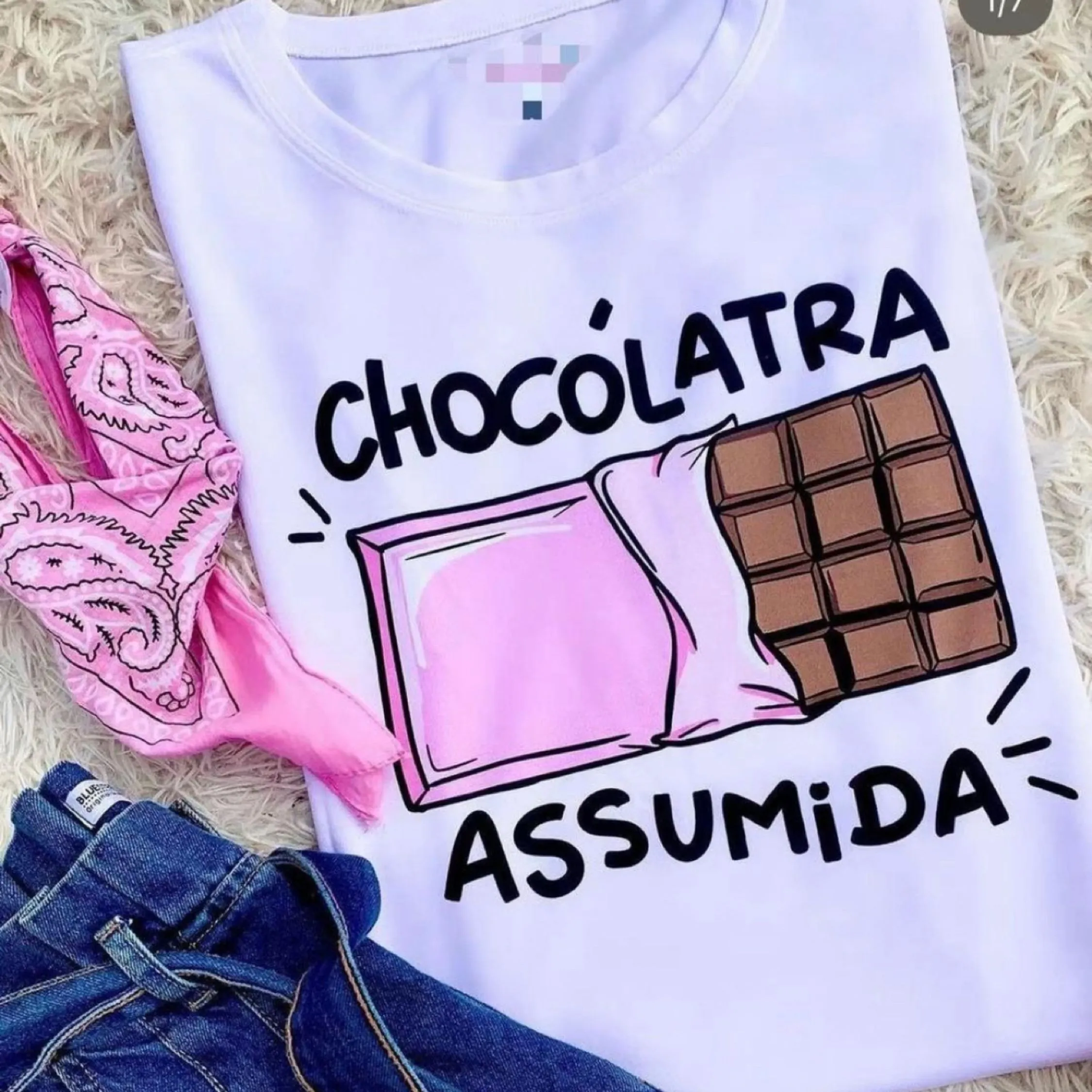 Camiseta de estampada de chocolate