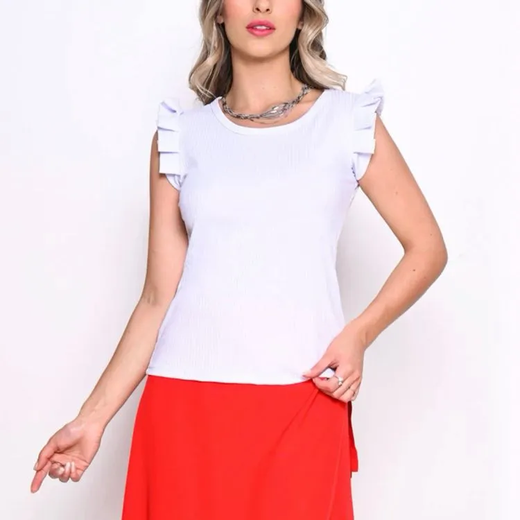 Blusa regata com manginha canelado