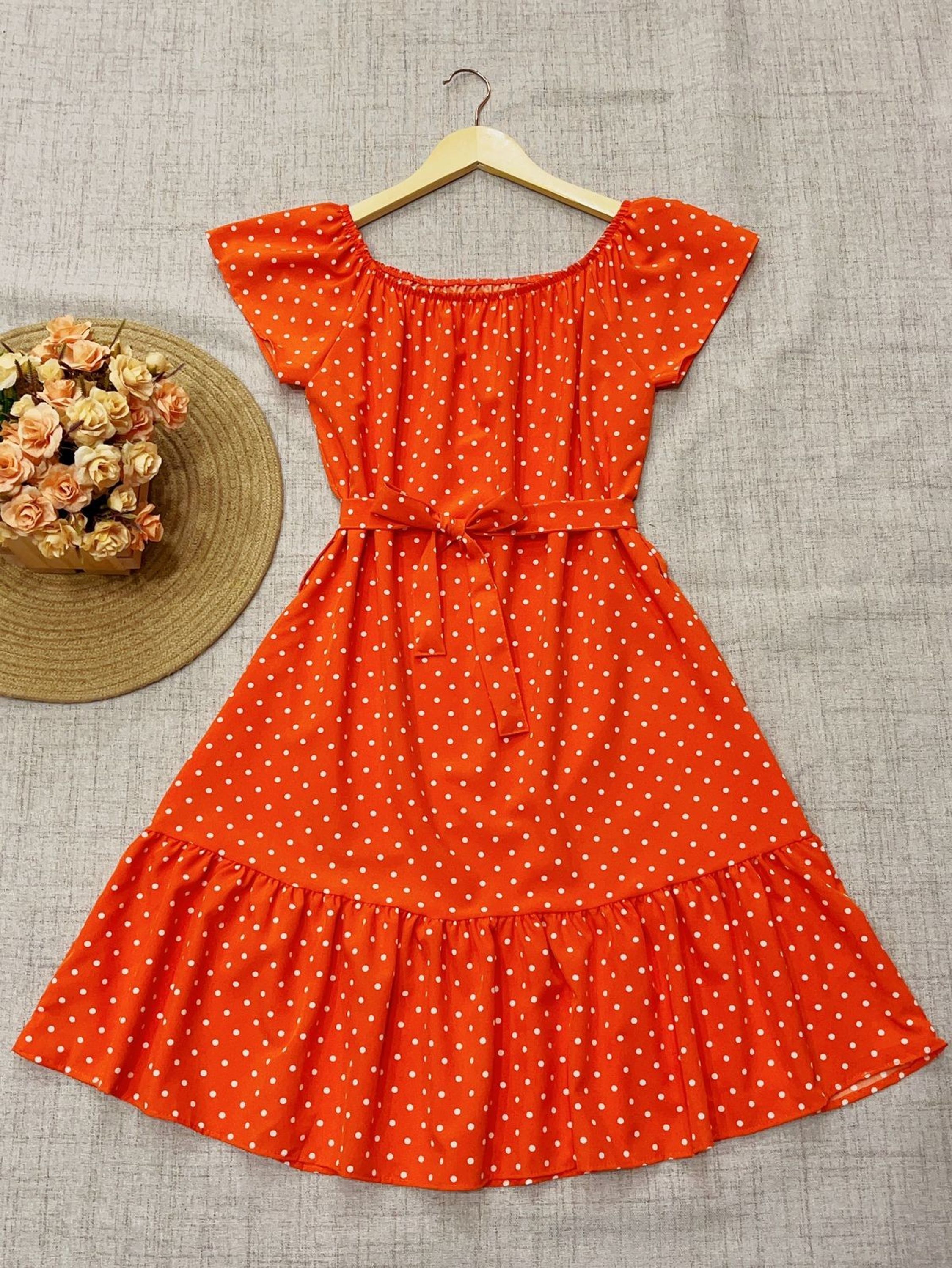 0026-4#Vestido ciganinha de bolinha