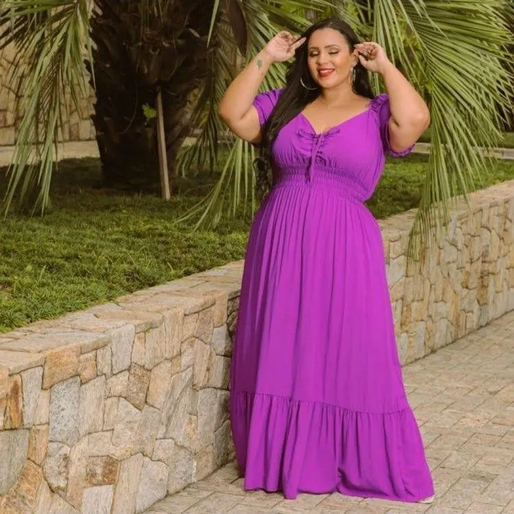 Vestido longo três maria Plus size