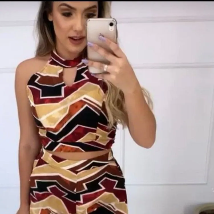 conjunto poliéster moda feminina