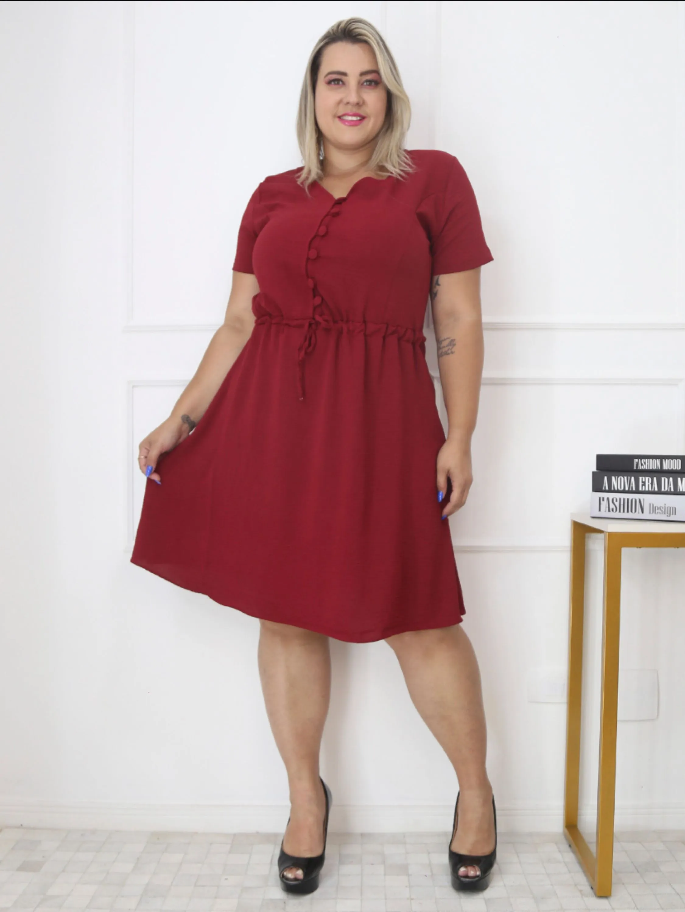 Vestido longo curta plus de duna moda feminina