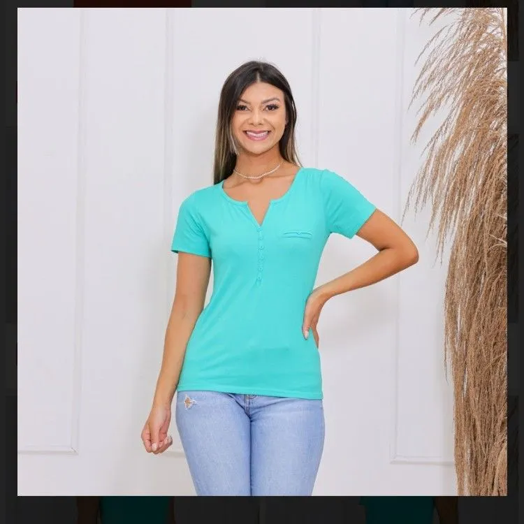 Kit blusa manga curta moda feminina