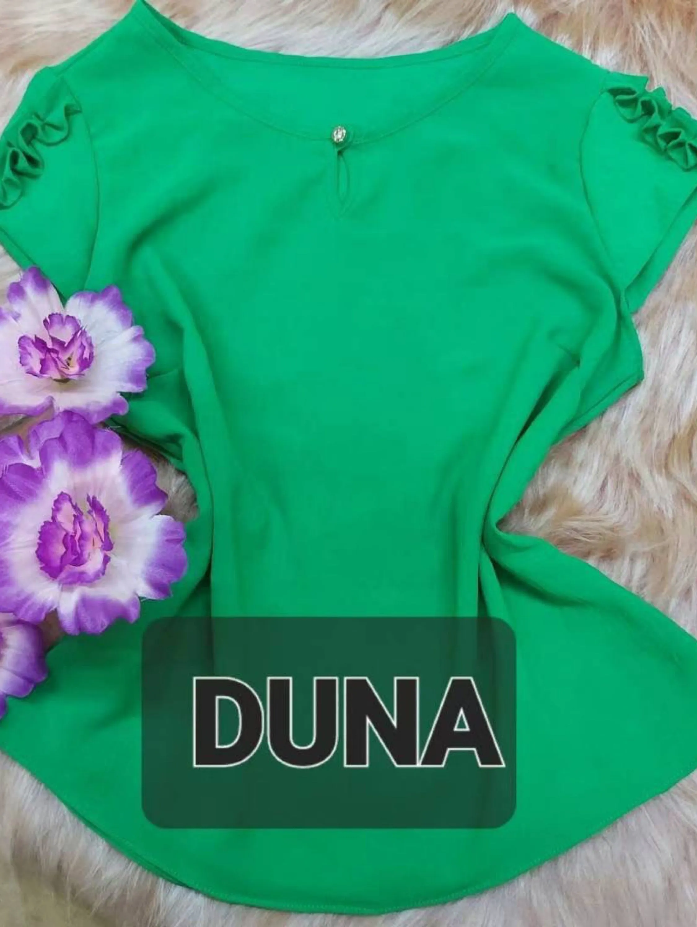 Blusa manga curta de duna moda feminina