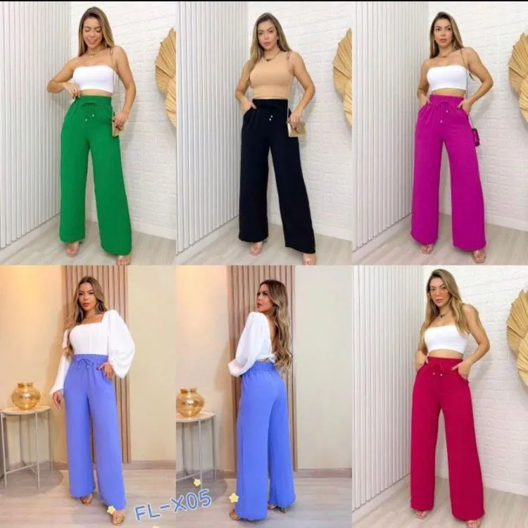 Calça pantalona duna novo modelo ourlove moda feminina