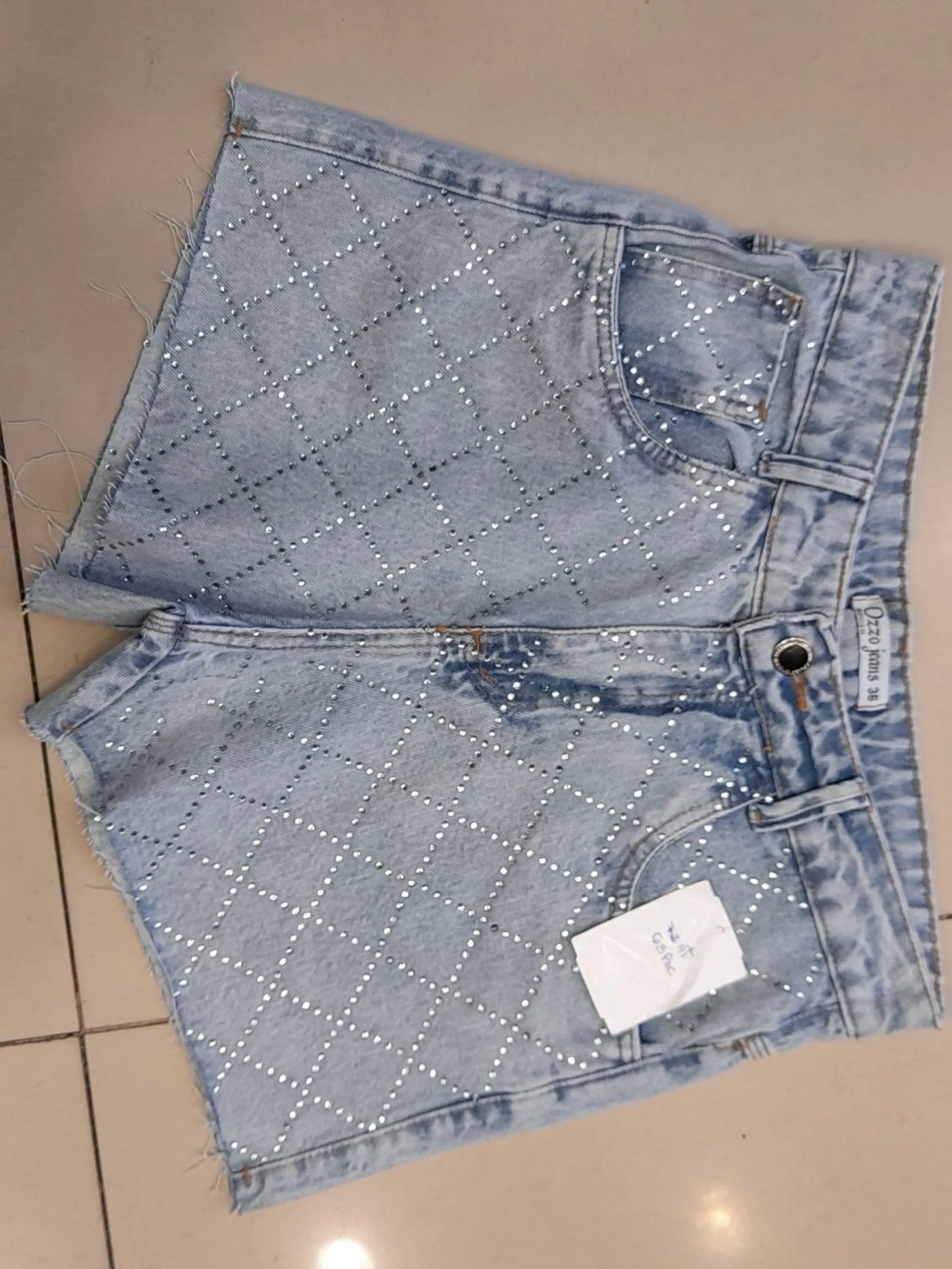 Short strass xadrez 62