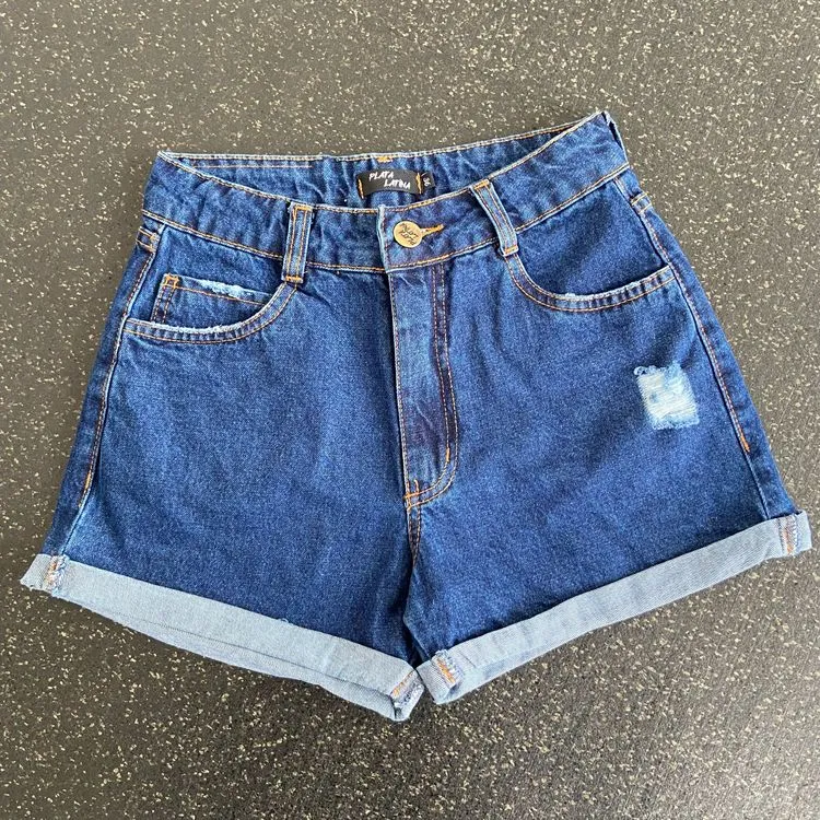 SHORTS JEANS MOM CINTURA ALTA