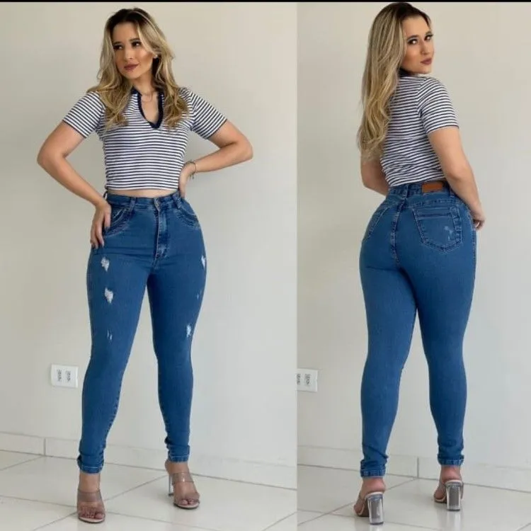 Calça jeans Skinny com Lycra