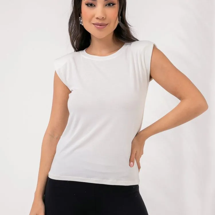 Blusa com ombreiras panpan fashion feminina