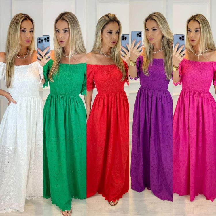 Vestido longo de laise importado Panpan fashion