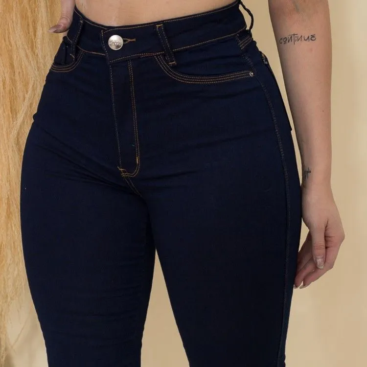 Calça jeans skinny azul marinho cm laycra