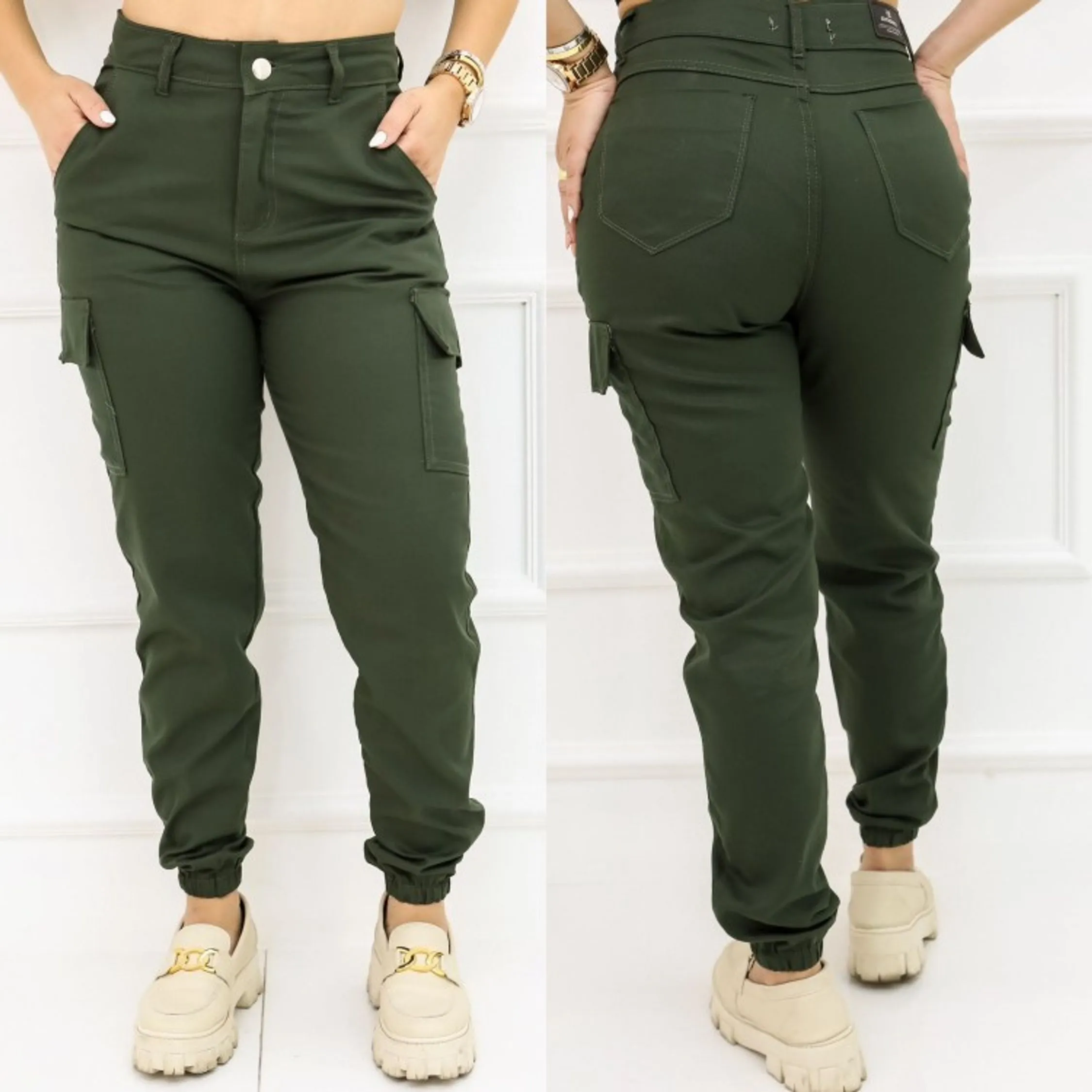 Mom jogger cargo jeans denim