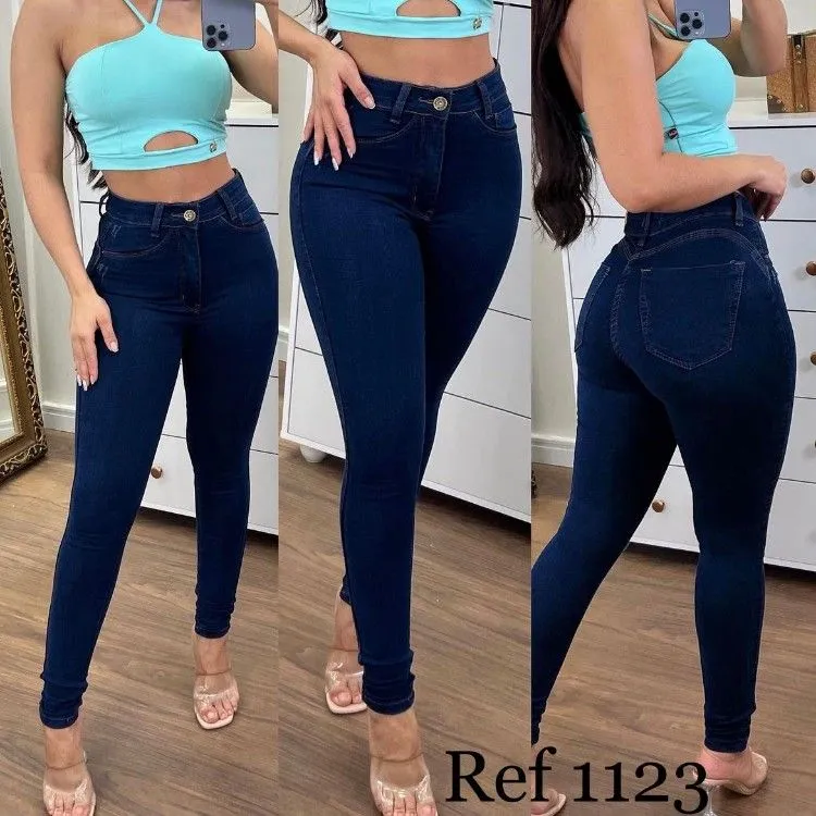 Calça skinny azul básica empina bumbum