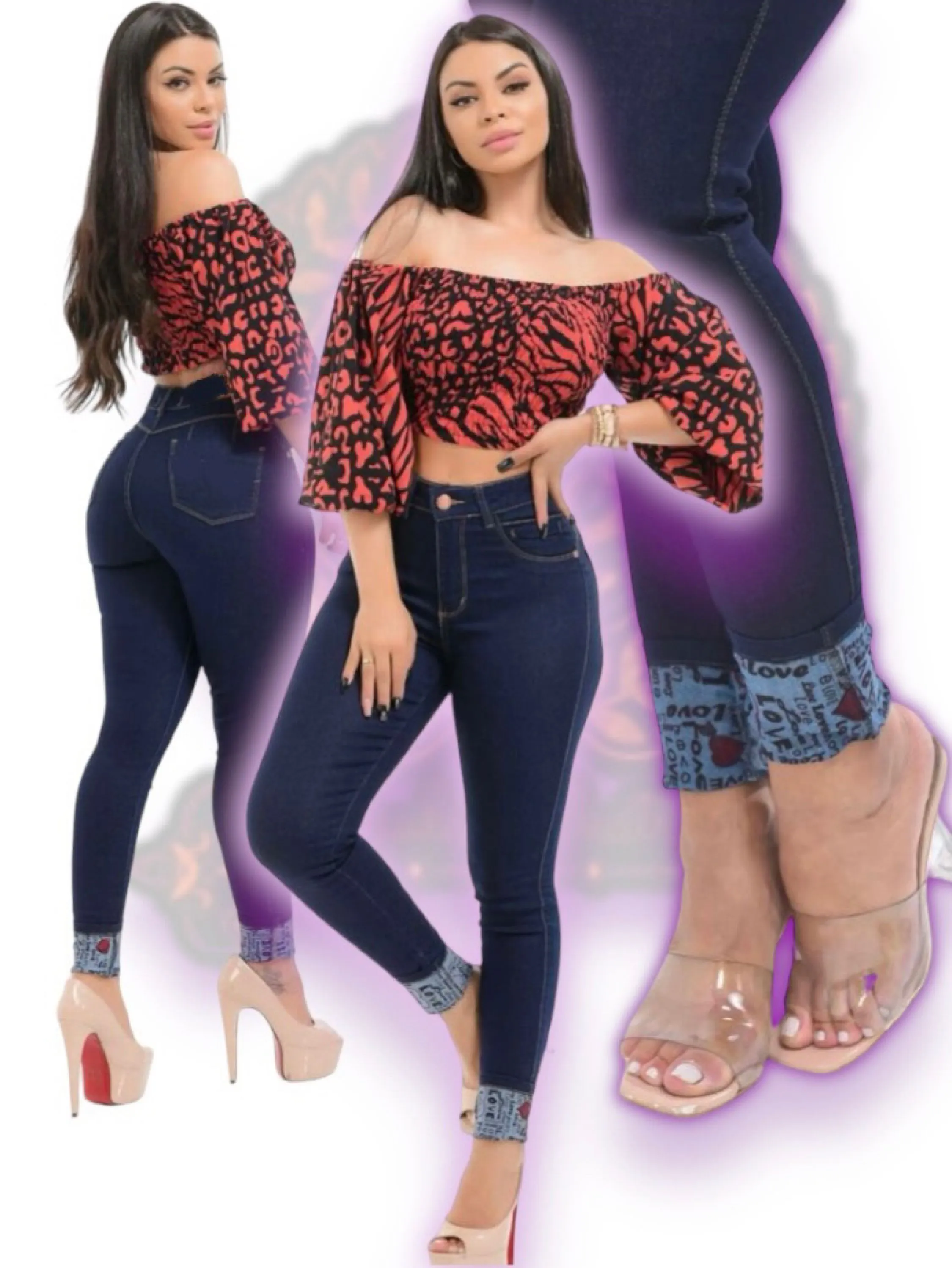 Calça skinny  (barra love )jeans feminina com lycra paul_a_beatri_z_jeans (072)