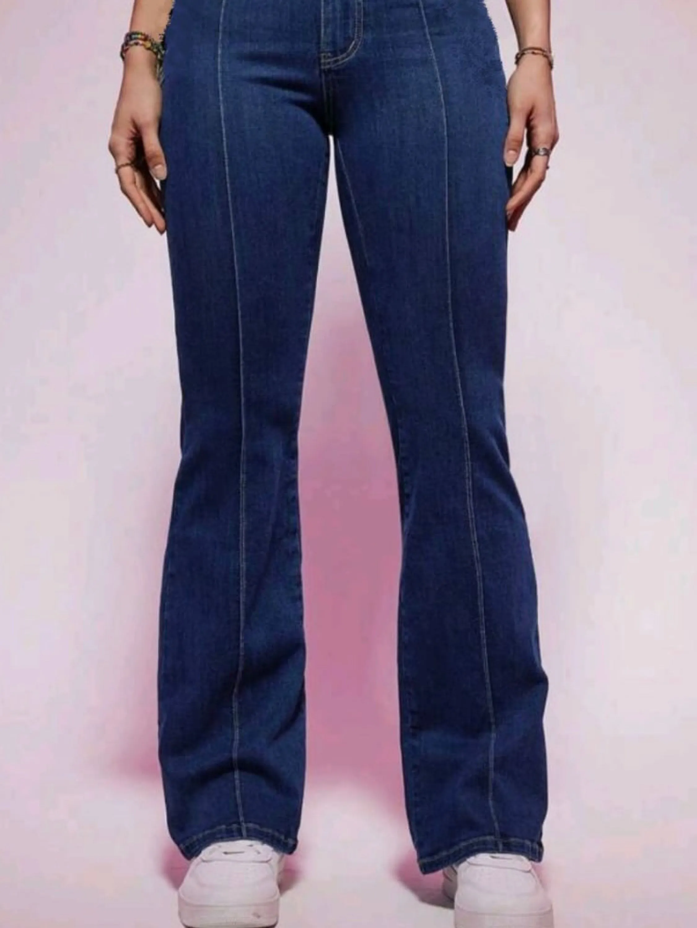 Calça flare jeans  feminina com lycra paul_a_beatri_z_ jeans