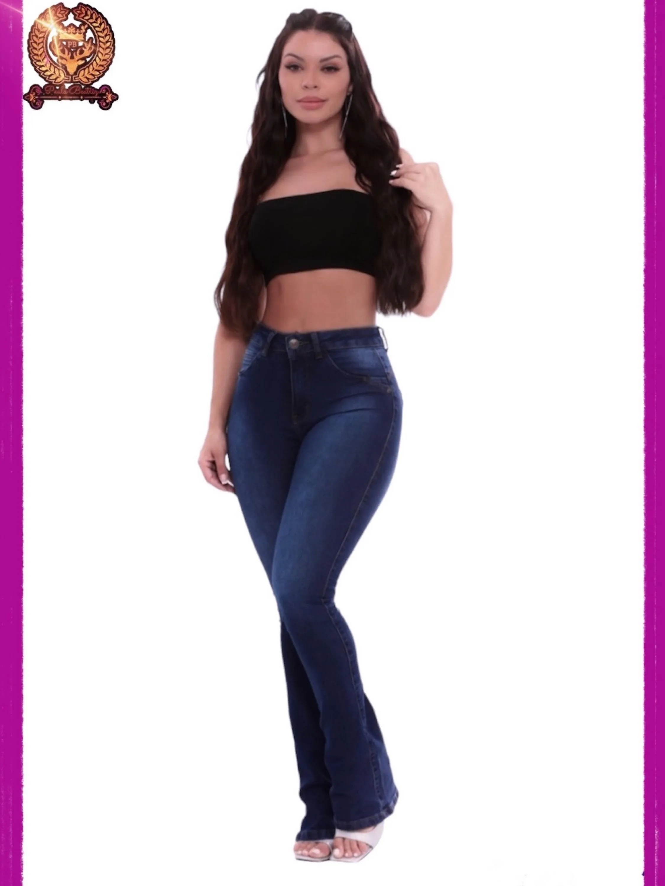 Calça flare jeans com lycra Paul_a_beatri_z_jeans