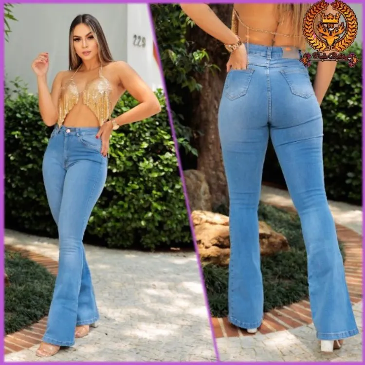 Calça flare jeans com lycra Paul_a_beatri_z_jeans