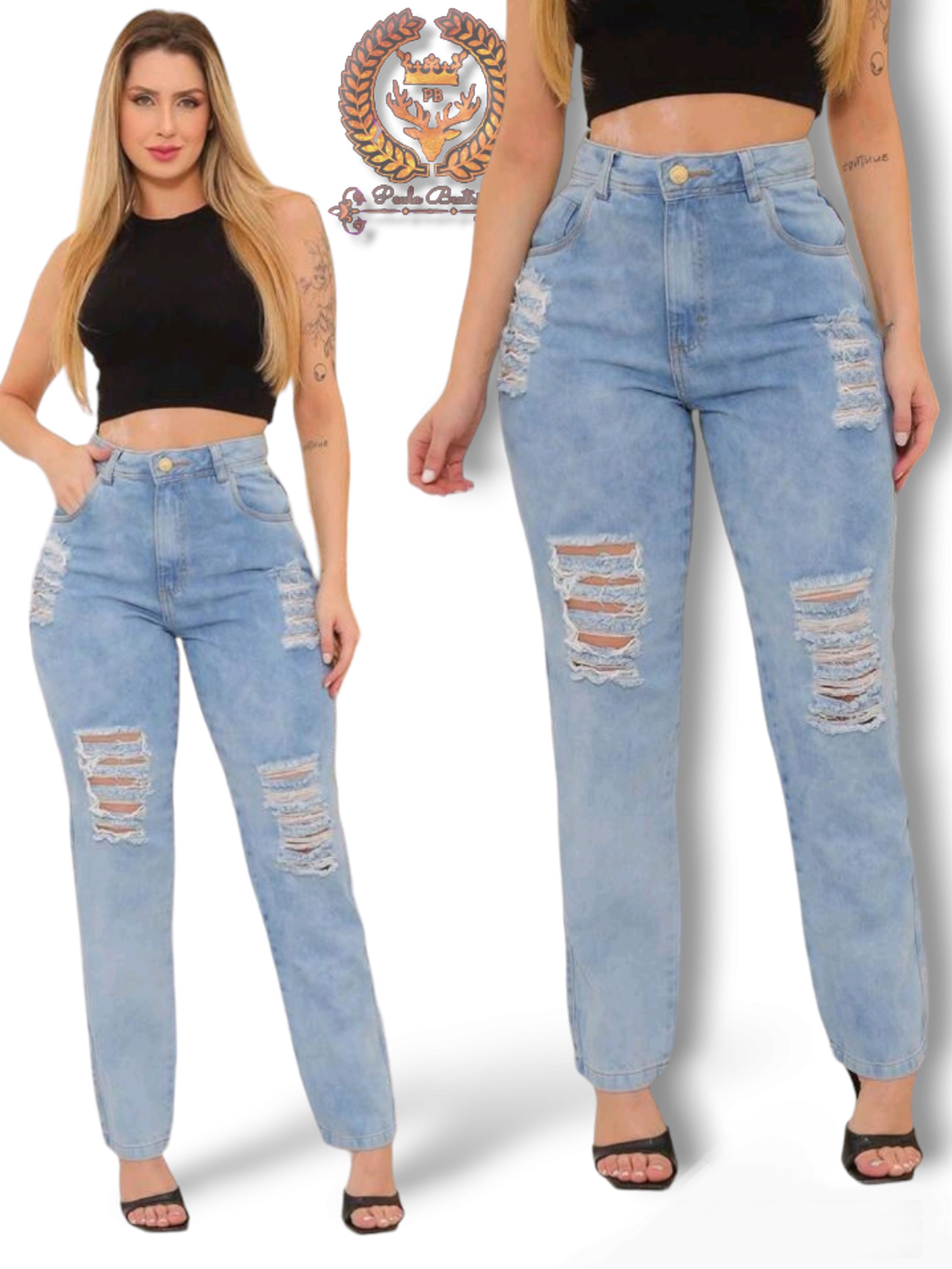 Calça mom jeans feminina  paul_a_beatri_z_jeans