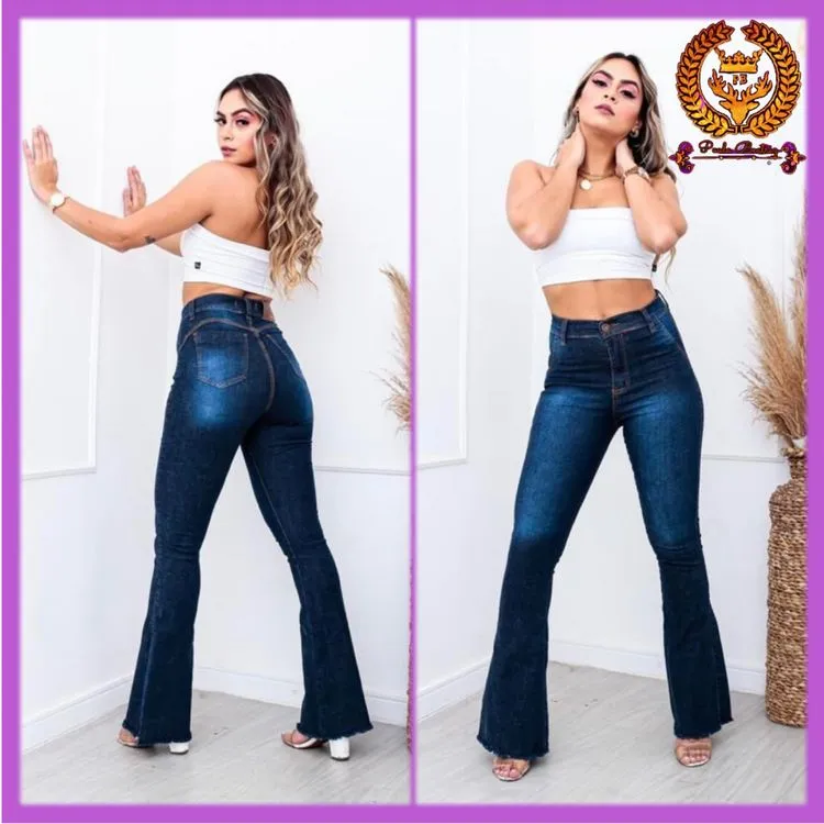 Calça flare jeans com lycra Paul_a_beatri_z_jeans