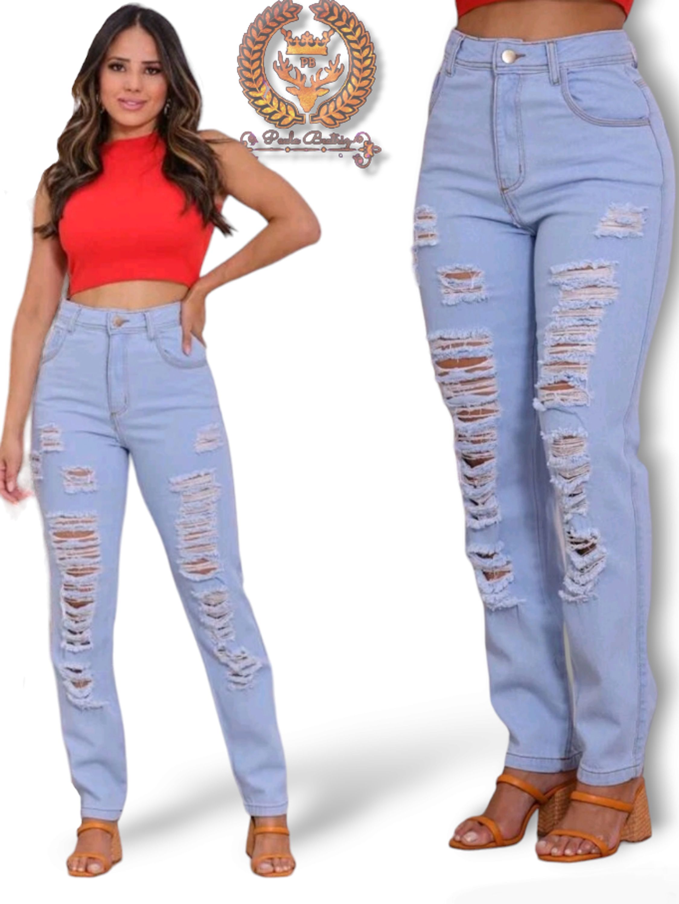 Calça mom jeans feminina  paul_a_beatri_z_jeans