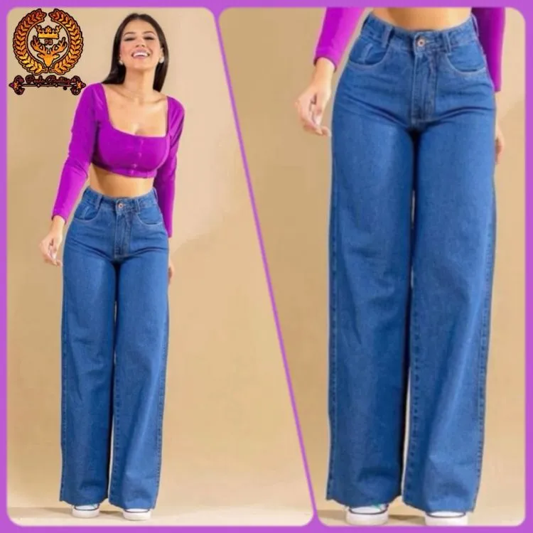 Wide leg calça jeans feminina sem lycra fabricante Paul_a_beatri_z_jeans