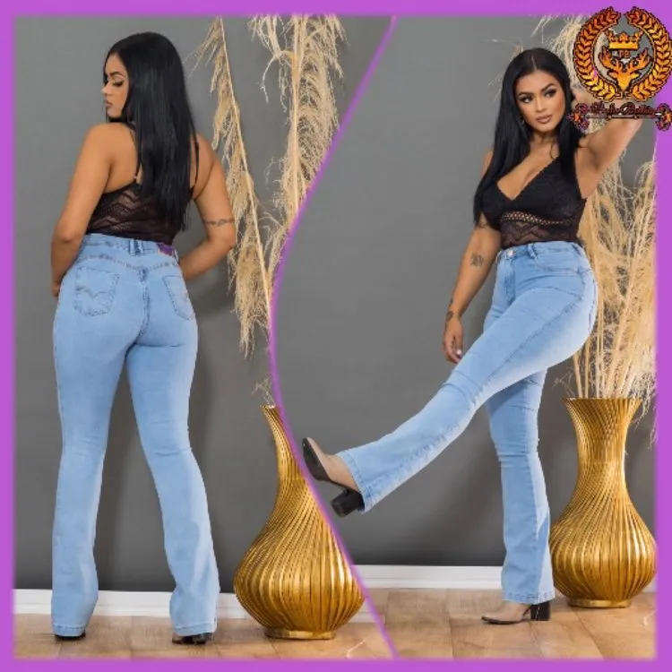 Calça flare jeans com lycra Paul_a_beatri_z_jeans