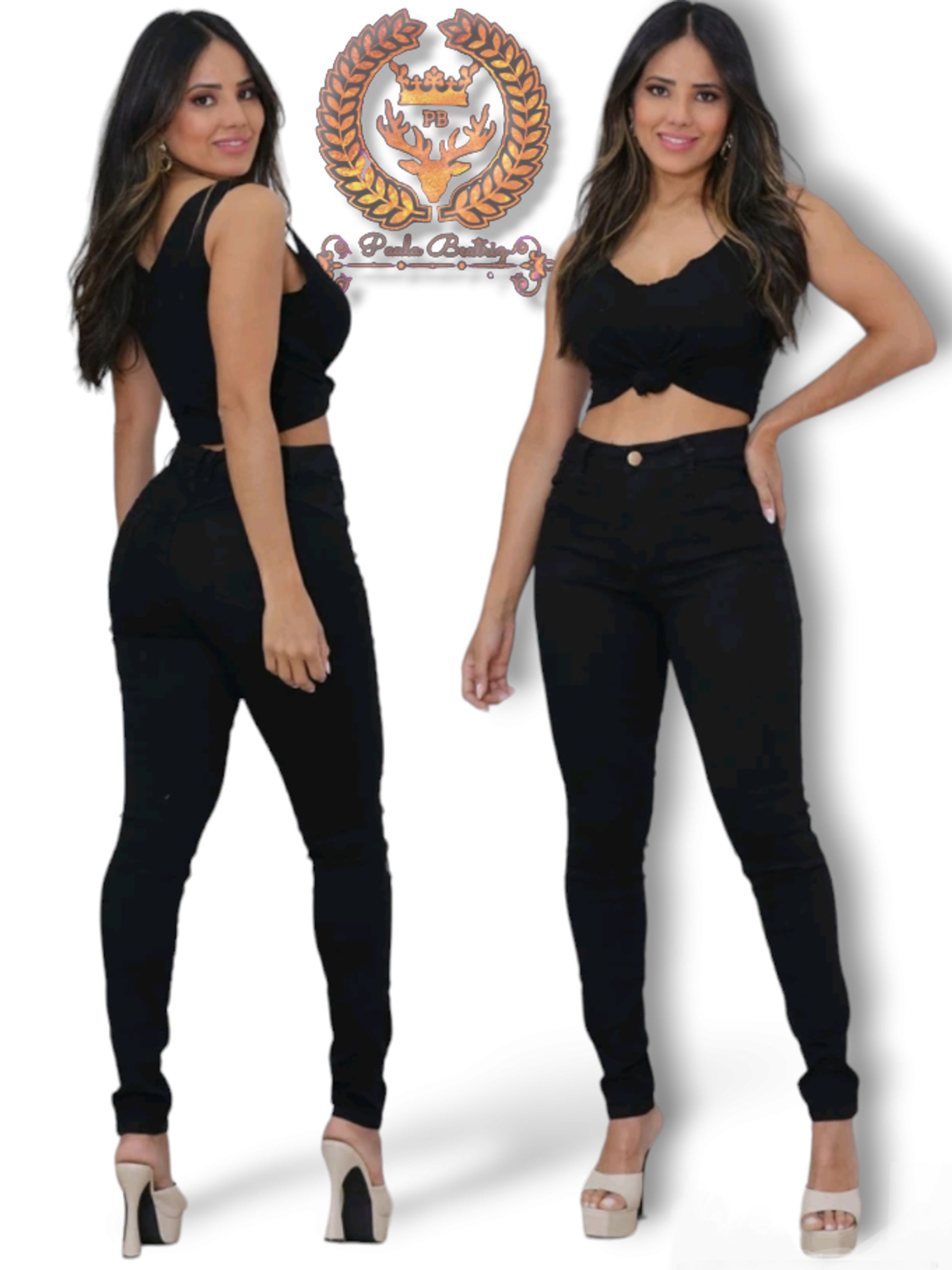 Calça preta jeans black com lycra paul_a_beatri_z_jeans