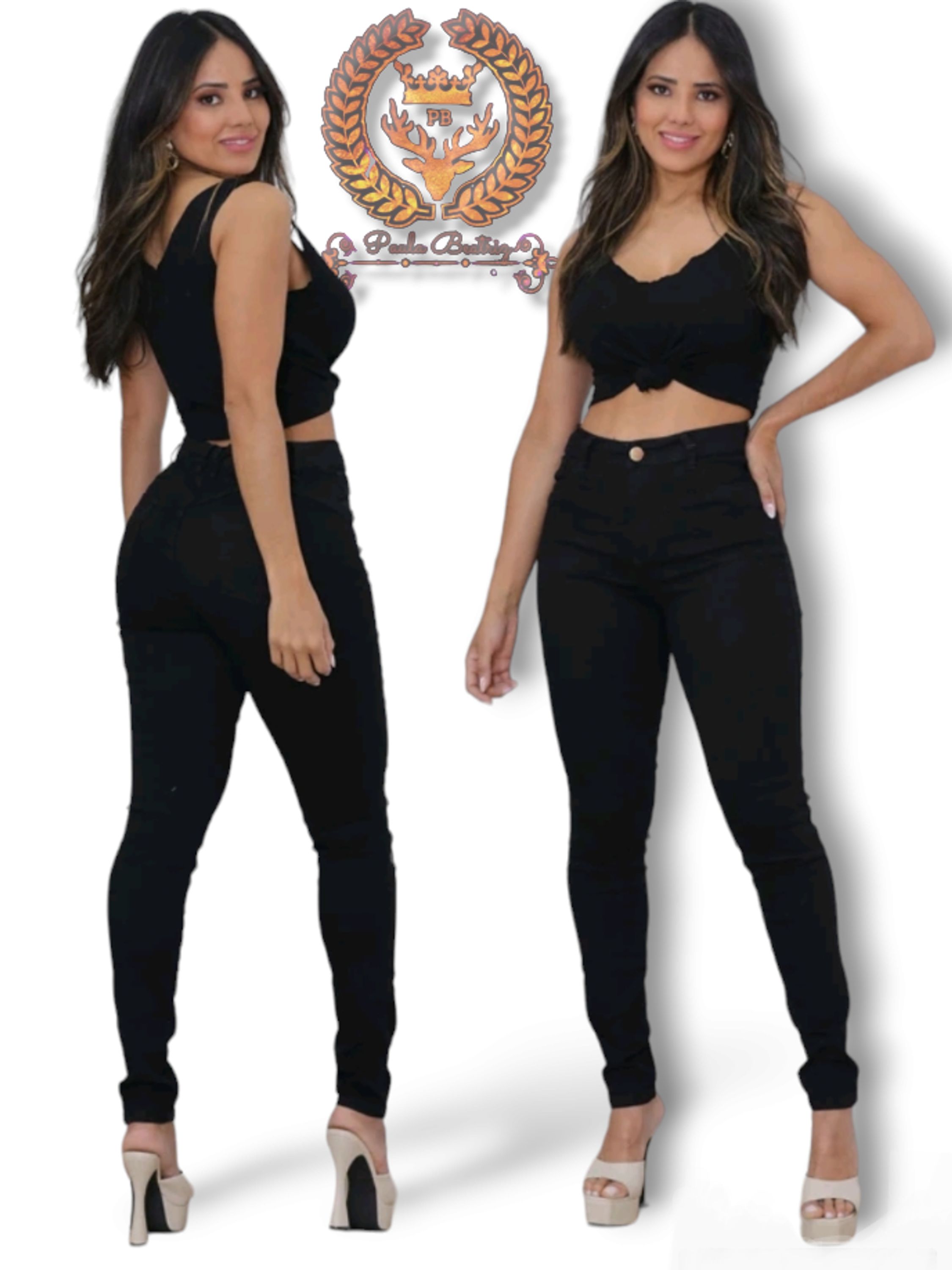 Calça preta jeans black com lycra paul_a_beatri_z_jeans